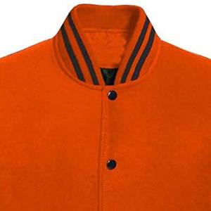 Chaqueta de Béisbol Varsity para Hombre, de Lana de Alta Calidad, Bordada, Gruesa, Informal, con Botones, para Invierno, Color Naranja - Product Image 4