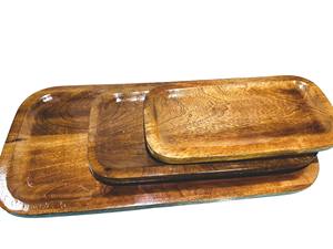 Plateau de service en bois massif de qualité supérieure, fait main, écologique et recyclable, à prix abordable, idéal pour toutes les fêtes - Product Image 3