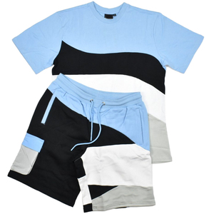 Vente en gros d'ensemble été shorts et chemise pour hommes avec rayure latérale en coton course à pied ensembles courts personnalisés pour hommes grande taille à un prix abordable - Product Image 3