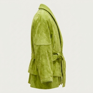 Manteau en daim pour homme, style décontracté, avec ceinture, veste chaude à manches longues, vêtement d'extérieur, fabricant sur mesure - Product Image 4