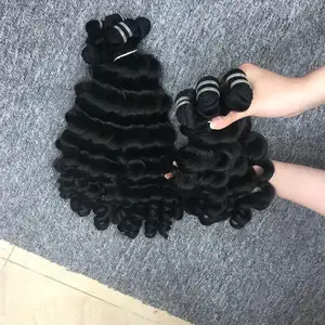 Higher Level Vietnamese raw Unprocessed deep wave virgin human hair bundles Weft Hair Extensions from VQ company