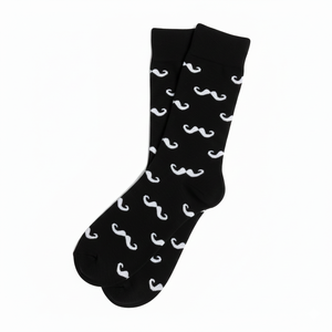 Chaussettes pour hommes à motifs de moustaches en gros, chaussettes en coton pour robe de mariage, couleur et taille personnalisées, usine au Vietnam, commande en gros - Product Image 3