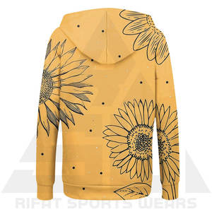 Women's <b>Sublimation</b> Terry Fabric Front Logo Casual <b>Hoodie</b> with All Over Print Premium Polyester/Cotton Material - Product Image 3