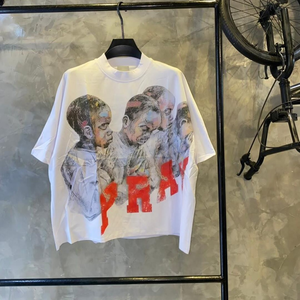 OEM Premium 300gsm French Terry Boxy Fit de gran tamaño Unisex hombres camisetas Streetwear DTG Hip Hop recortada estilo de camiseta - Product Image 2