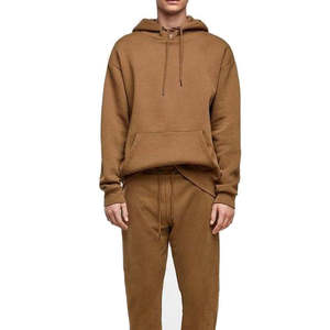 Ensemble de sweats à capuche et pantalons de survêtement avec logo personnalisé du service OEM Survêtement 100% coton épais Survêtements surdimensionnés pour unisexe - Product Image 4