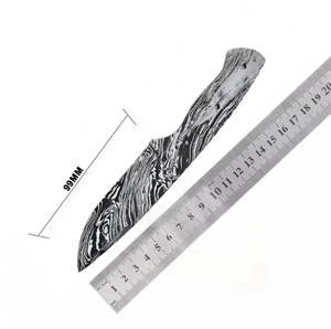 5 pièces ensemble de lames vierges en acier damas couteau pliant de qualité bricolage applications de couteau de Chef de chasse industrielle personnalisation OEM - Product Image 5