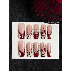 Cherry Crush Romance - Uñas Postizas con Diseño Romántico de Cerezas para Decoración de Uñas - Product Image 4