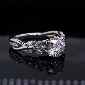 Bague solitaire exclusive en or rose avec diamant rond, bague en or rose 14 carats, 1,00 carat, diamants de laboratoire VS1 - Product Image 5