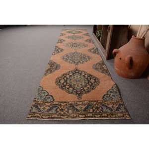 Tapis en laine vert Orange classique 2.9 X 12.7ft Design Patchwork turc Vintage pour décor de salon 9x12 support en Latex Rectangle - Product Image 2