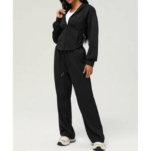 Sudaderas de punto de invierno con capucha para mujer, jersey de manga larga liso impermeable, Tops con bolsillos, moda de poliéster/algodón - Product Image 3