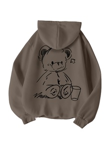 เสื้อฮู้ดผู้หญิงลายหมีน่ารักสไตล์ Y2K เสื้อผ้าผู้หญิงลายกราฟิก เสื้อฮู้ดแขนยาวสำหรับฤดูหนาวปี 2025 เสื้อสเวตเชิ้ตผู้หญิง - Product Image 2