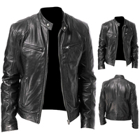 Veste en cuir pour homme en gros, col montant en toile, broderie, respirante, coupe-vent, marron, qualité supérieure, grandes poches