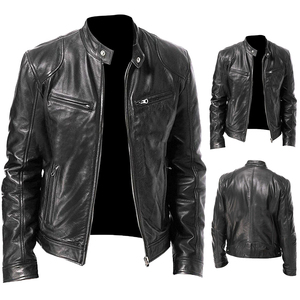 Vente en gros Veste en cuir pour homme Meilleure qualité Design Qualité supérieure Poitrine Grandes poches Veste en cuir marron - Product Image 5