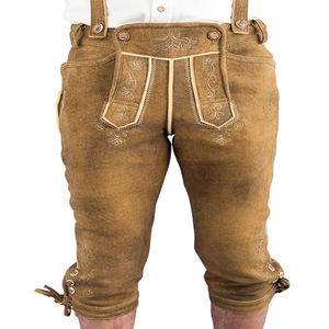 กางเกงหนังแพะลายสก็อตบาวาเรียนระบายอากาศได้สำหรับผู้ชาย ความยาวระดับเข่า - Product Image 2