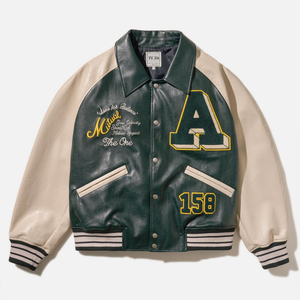 Personalizado de lujo Vintage Letterman Varsity chaqueta de alta calidad genuino parche bordado piel de becerro personalizado parche de alta calidad - Product Image 3