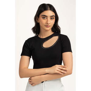Top de Punto Casual para Mujer, Modelo WM-KTP-SS24-008, con Cuentas, Corto y con Estampado, para Oficina o Primavera - Product Image 2