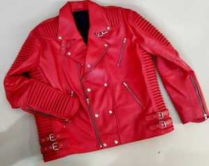 Chaqueta de piel de vaca personalizable de alta calidad Logo Estilo vintage Tela vaquera Liso teñido Cremallera Invierno Servicio OEM disponible - Product Image 2