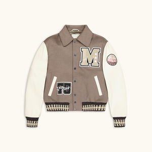 Chaquetas de hombre con letras universitarias personalizadas para escuela secundaria con parche de chenilla Lana de color con mangas completas Chaqueta de diseño personalizado para hombre - Product Image 6