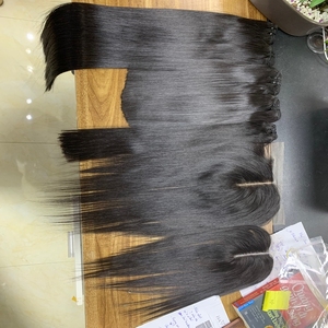 Pelucas de cabello humano vietnamita, venta al por mayor, extensión de cabello personalizada de fábrica, doble estiramiento, negro sedoso, la mejor calidad - Product Image 6