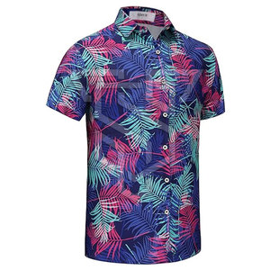 เสื้อยืดฮาวายผู้ชายแฟชั่นใหม่ ผ้าฝ้าย 100% สตรีทแวร์แบบสั่งทำพิเศษ คอตั้ง แขนสั้น ระบายอากาศได้ดี แฟชั่นใหม่ - Product Image 4