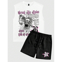 Camisetas y Pantalones Cortos Térmicos Estampados de Anime para Hombre, Personalizados OEM, Tallas Grandes, de Alta Calidad, para Uso Diario en Otoño