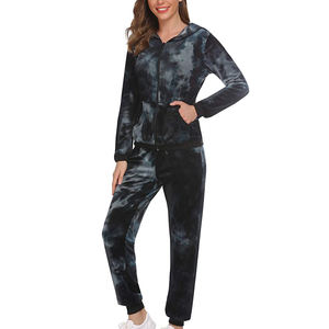 Conjunto deportivo de dos piezas para mujer, tejido suave y cálido, ajuste relajado para estar en casa y comodidad diaria. - Product Image 6