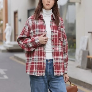 Chaqueta a cuadros de franela con forro de lana de Invierno para mujer con botón, Chaqueta de manga larga con capucha, suéteres para hombre, abrigo, Chaqueta estilo motocicleta - Product Image 3