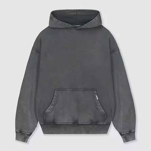 Meilleure vente sweats à capuche hommes poids lourd haute qualité pull surdimensionné 100% coton français éponge coton tricoté sweats à capuche lavage à l'acide - Product Image 5