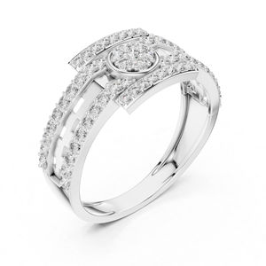 Bague en or blanc 14 carats avec diamant rond cultivé en laboratoire pour un usage quotidien, pour femmes |   Nouveau diamant cultivé 0,64 carat certifié IGI Luxe - Product Image 6