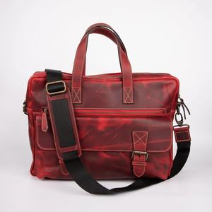 Crazy Horse Vintage Red Genuine Leather Briefcase Business Style Laptop <b>Bag</b> PC Material Daily Use Handbag <b>Men</b> Women-LPG-0063 - Product Image 2