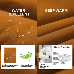 Chaqueta Acolchada para Hombre, Ligera, Plegable, Resistente al Viento, con Cuello Alto, Puños Cómodos, Cierre de Cremallera, Bolsillo en el Pecho - Product Image 4