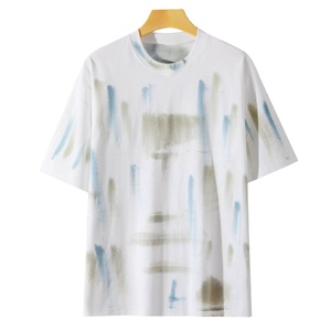 Vente en gros OEM T-shirts personnalisés tie dye en 100% coton vêtements d'été pour hommes col en O motif solide chemise à manches courtes de haute qualité - Product Image 1