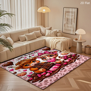 Custom Printed Sofa Area Rug for Living Room <b>Bedroom</b> Non-Slip Polyester Carpet - Product Image 6