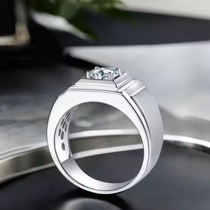 Bold Style Men's 10K Gold Luxury <b>Statement</b> <b>Ring</b> Lab Grown Round Cut Diamond for Wedding Engagement or Anniversary Wear - Product Image 2