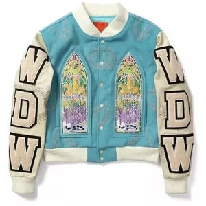 Veste universitaire en cuir avec broderie en chenille sur le bas, veste de baseball, veste bomber, veste de lettreman, fabriquée au Pakistan - Product Image 1