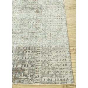Uvenuti Abstract Pattern Beige & <b>Brown</b> Hand Knotted <b>Wool</b> & Bamboo Silk Rug for Home LRB-1501 - Product Image 4