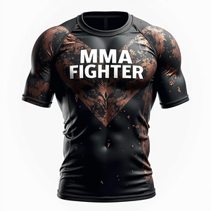 Anti UV secado rápido Premium personalizado BJJ Rash Guards impresión Digital estiramiento duradero transpirable 100% poliéster entrenamiento MMA - Product Image 2