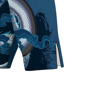 Pantalones cortos de MMA de corte largo personalizados promocionales Pantalones cortos de entrenamiento de artes marciales que absorben la humedad a precios baratos - Product Image 3
