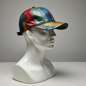 Customize Panel Genuine Leather Cap Unisex Baseball PU Caps OEM Fashion Multi Panel Leather Snap-Back Cap - Product Image 4