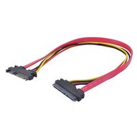 Kabel pemisah SATA 7 + 15 Pin, kecepatan tinggi dengan pelindung kepang daya ganda & ekstensi Data untuk SSD/HDD, OEM tersedia
