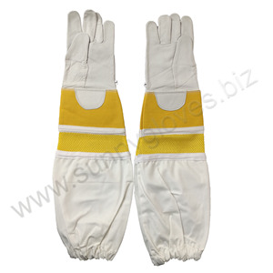 Herramientas de apicultura Guantes de cuero de abeja transpirables de primera calidad Tamaños personalizados Guantes de protección para apicultor Guantes de Apicultura - Product Image 1