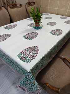 Mantel tradicional con estampado Floral hecho a mano 100% algodón Heritage bloque hecho a mano impreso rectángulo cubierta de Diseño Artesanal - Product Image 4