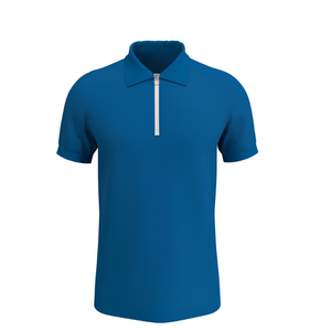 Chemises décontractées pour hommes à fermeture éclair, sans couture, compressives, respirantes, en coton tricoté à séchage rapide, Spandex, ODM - Product Image 1