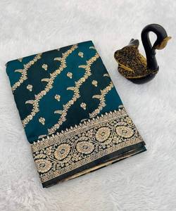 ซาริทอส่าหรีผ้าไหมสีทองผ้าแพรไม่เย็บเสื้อผ้าใส่ตามเทศกาล - Product Image 2