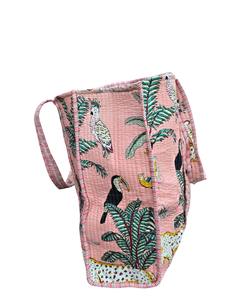 Bolsa de Mano Acolchada de Algodón con Estampado Artesanal para Mujer, Bolsa de Compras Hecha a Mano, Bolsa de Hombro Acolchada - Product Image 3