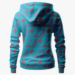 Sudadera con capucha con estampado de hojas coloridas para mujer - Product Image 5