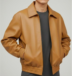 Veste en cuir pour homme de haute qualité, personnalisable, col montant, longue, imperméable, logo frontal, chauffante, respirante, séchage rapide - Product Image 2