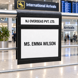 Divris Airport Guest Welcome Board Hanging model Black Leather Name <b>Sign</b> For Hotel Arrival Greeting - Product Image 1