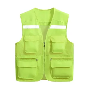 顶级质量保护能见度安全背心，带口袋结构反光安全背心，适合定制包装的男士