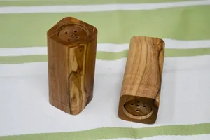 Royal Salero Pimentero Utensilios de cocina de metal Accesorios de vajilla con acabado de madera para restaurantes y hoteles - Product Image 2